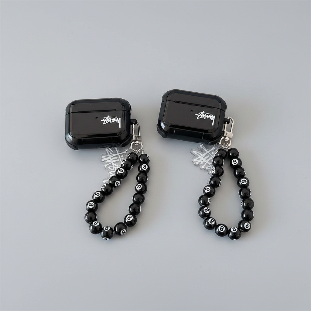 Streetwear Skateboard Eightball Charm AirPod Case