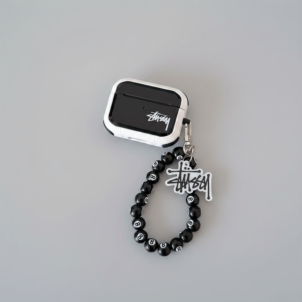 Streetwear Skateboard Eightball Charm AirPod Case