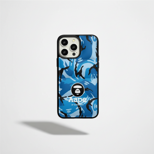 Camo Print Ape Style Down Filled Puffer Phone case