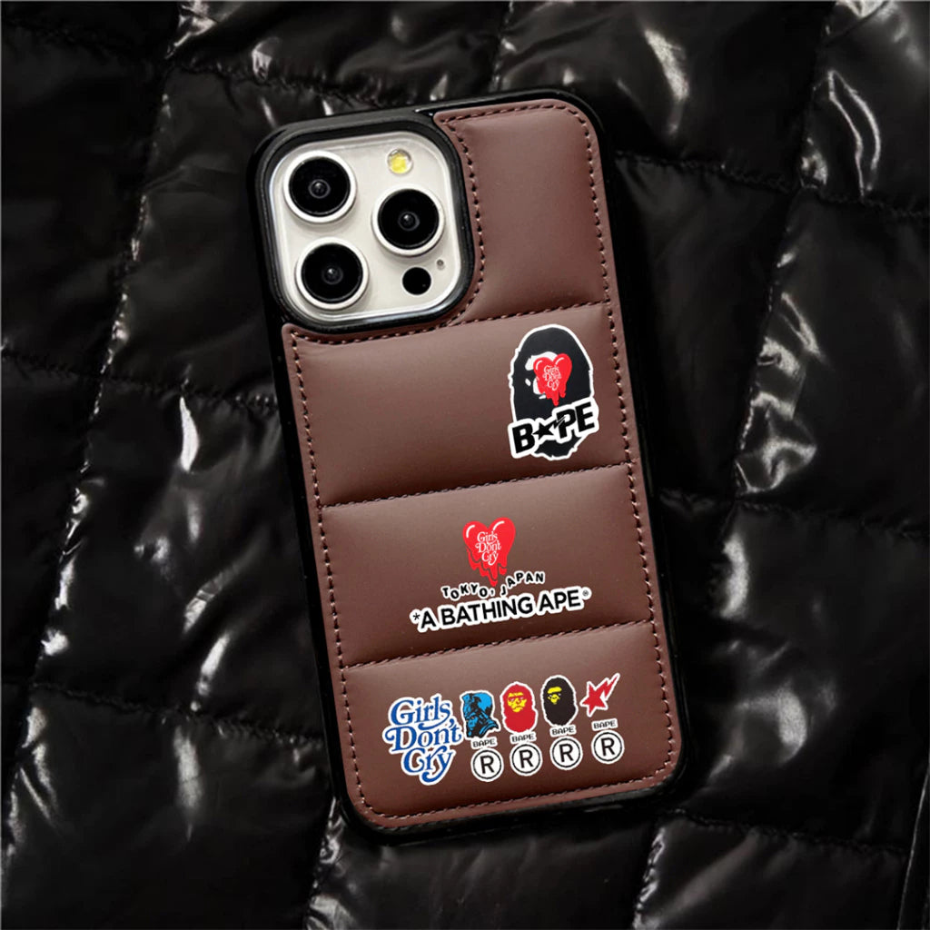 Ape x Don't Cry  Down Filled Puffer iPhone case