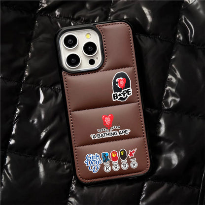Ape x Don't Cry  Down Filled Puffer iPhone case