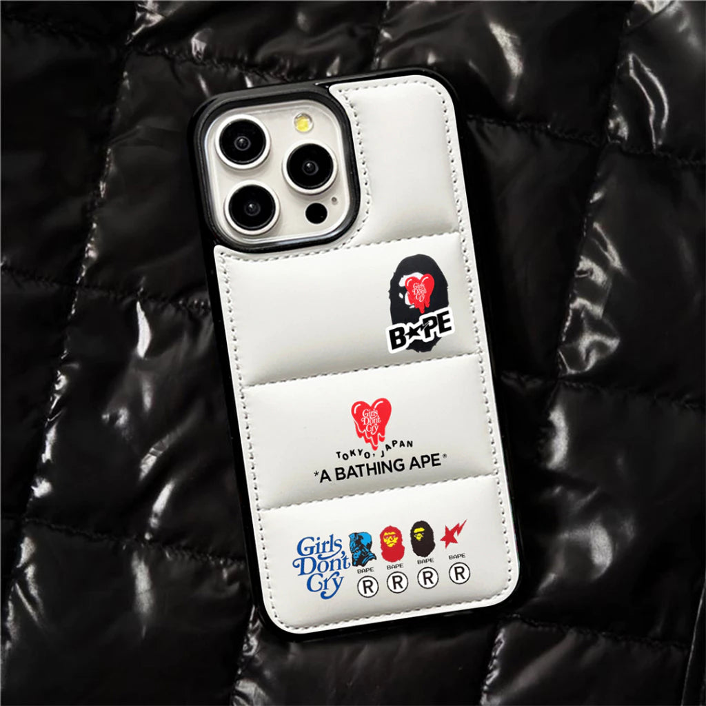 Ape x Don't Cry  Down Filled Puffer iPhone case