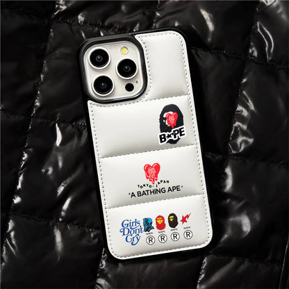 Ape x Don't Cry  Down Filled Puffer iPhone case
