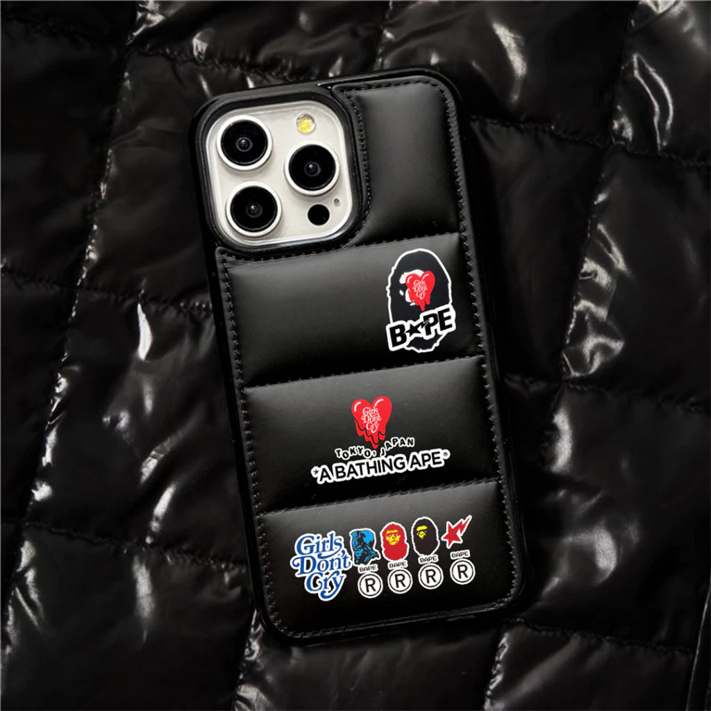Ape x Don't Cry  Down Filled Puffer iPhone case