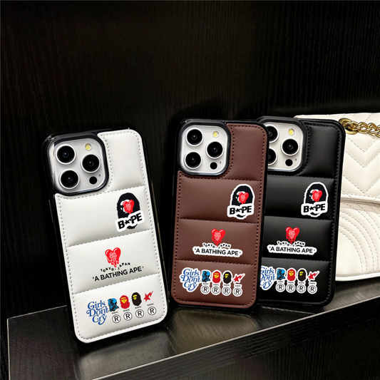 Ape x Don't Cry  Down Filled Puffer iPhone case