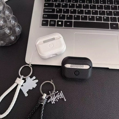 Lichee Grain  Logo  AirPod Case with Braid Strap