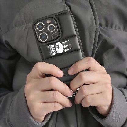 Ape  Design Black Down Filled Puffer iPhone case