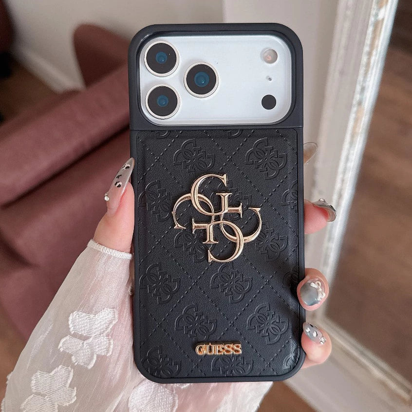 Chic Embossed Monogram Case – iPhone 13–17