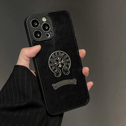 Embossed Black Leather Look Case