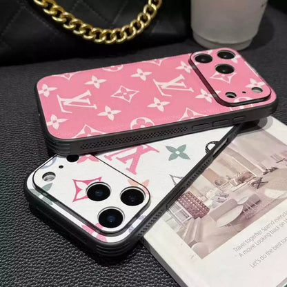 Pink or White Monogram Chic iPhone Case
