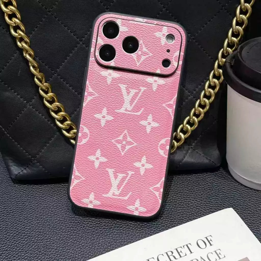 Pink or White Monogram Chic iPhone Case