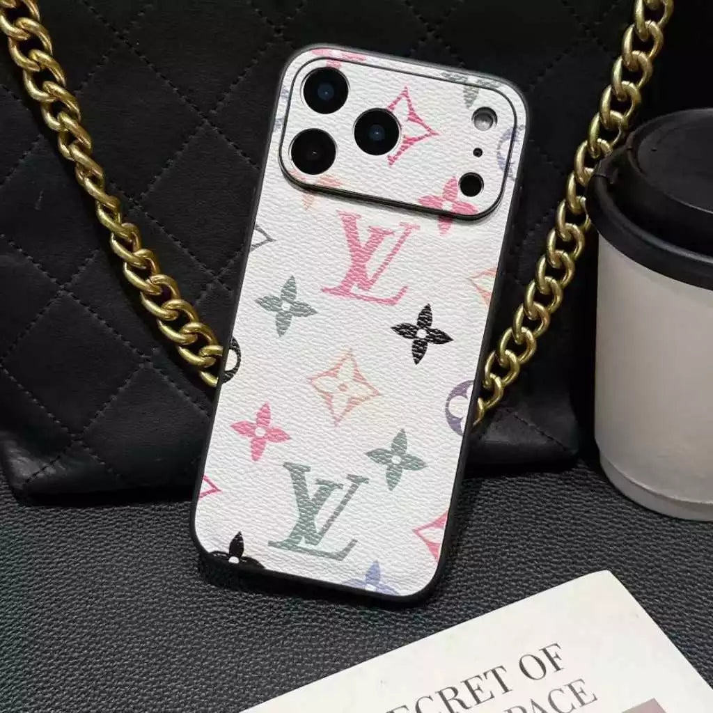 Pink or White Monogram Chic iPhone Case