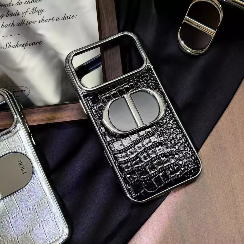 Luxury Crocodile Print Mirror Phone Case – iPhone 14–17