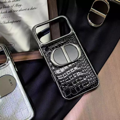 Luxury Crocodile Print Mirror Phone Case – iPhone 14–17