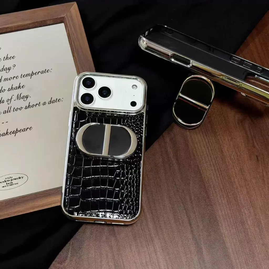 Luxury Crocodile Print Mirror Phone Case – iPhone 14–17