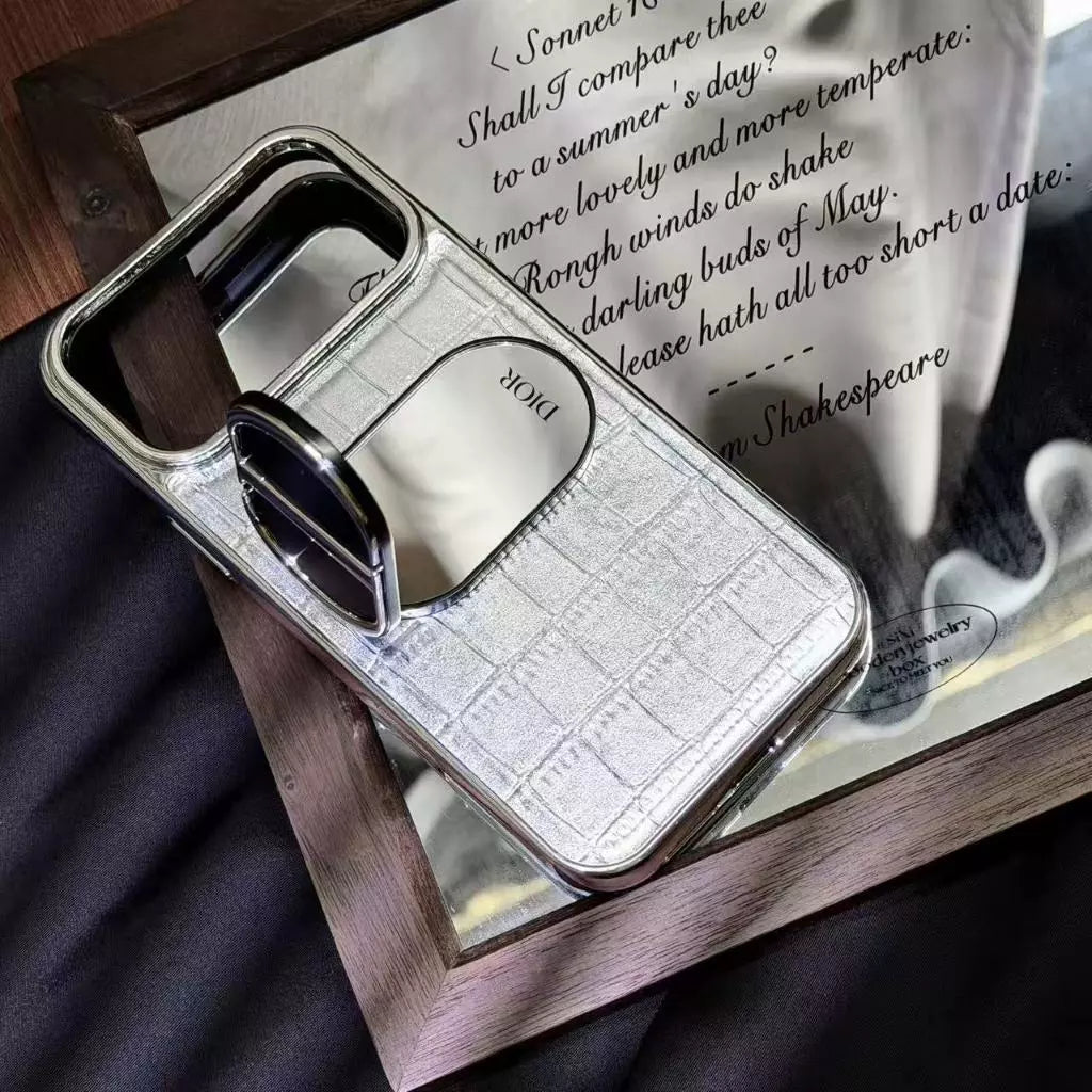 Luxury Crocodile Print Mirror Phone Case – iPhone 14–17