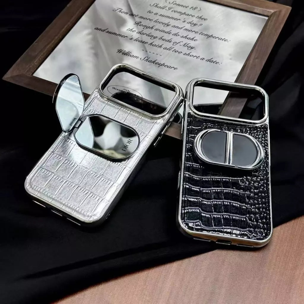 Luxury Crocodile Print Mirror Phone Case – iPhone 14–17