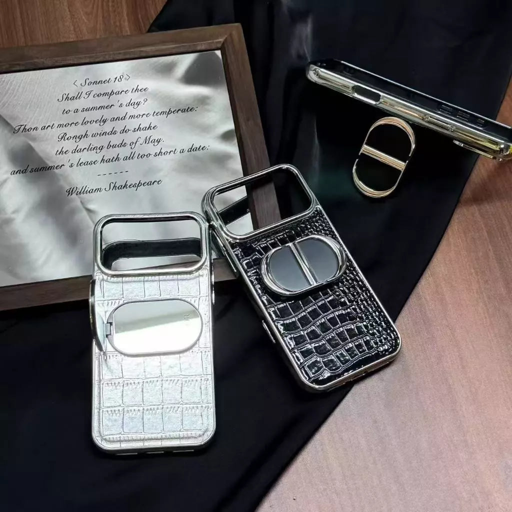 Luxury Crocodile Print Mirror Phone Case – iPhone 14–17