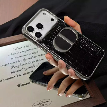 Luxury Crocodile Print Mirror Phone Case – iPhone 14–17