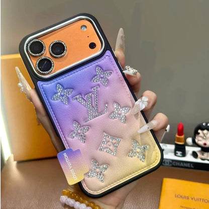 Luxury Gradient Crystal Monogram iPhone Case