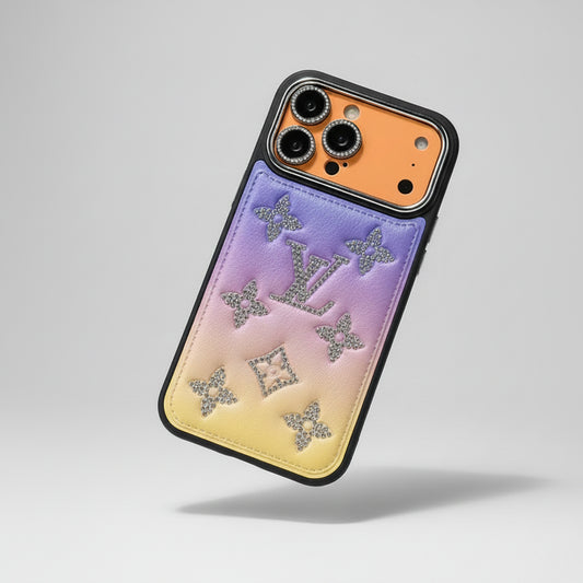 Luxury Gradient Crystal Monogram iPhone Case