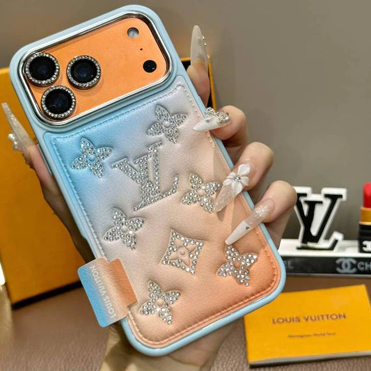 Luxury Gradient Crystal Monogram iPhone Case