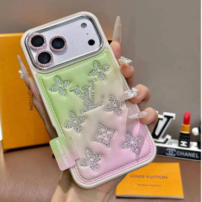 Luxury Gradient Crystal Monogram iPhone Case
