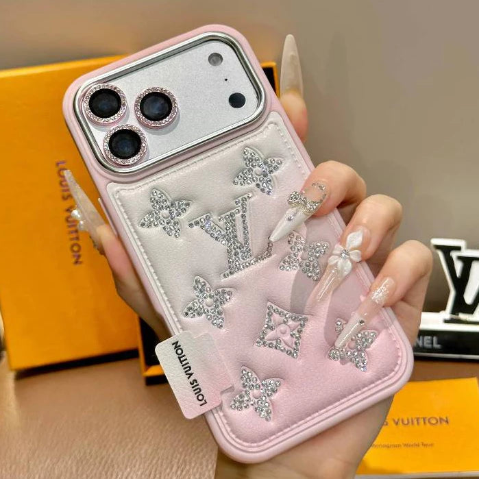 Luxury Gradient Crystal Monogram iPhone Case