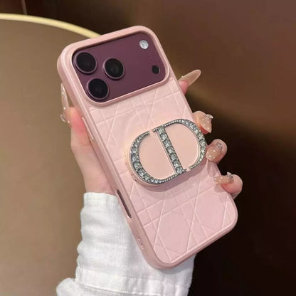 Quilted Leather Mirror Phone Case – iPhone 15–18