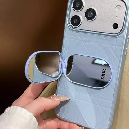 Quilted Leather Mirror Phone Case – iPhone 15–18