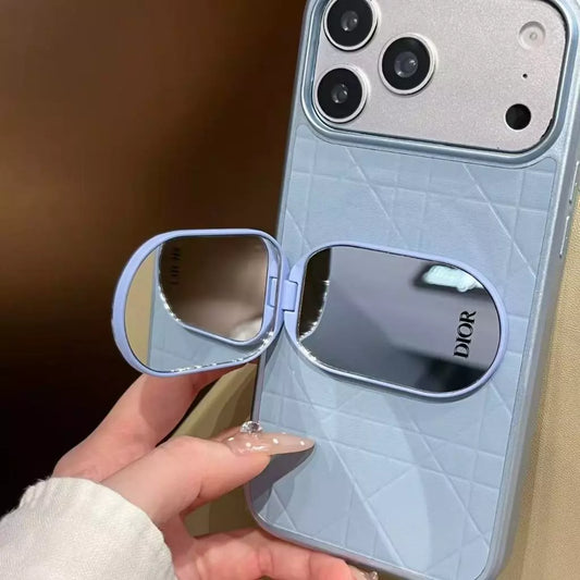 Quilted Leather Mirror Phone Case – iPhone 15–18