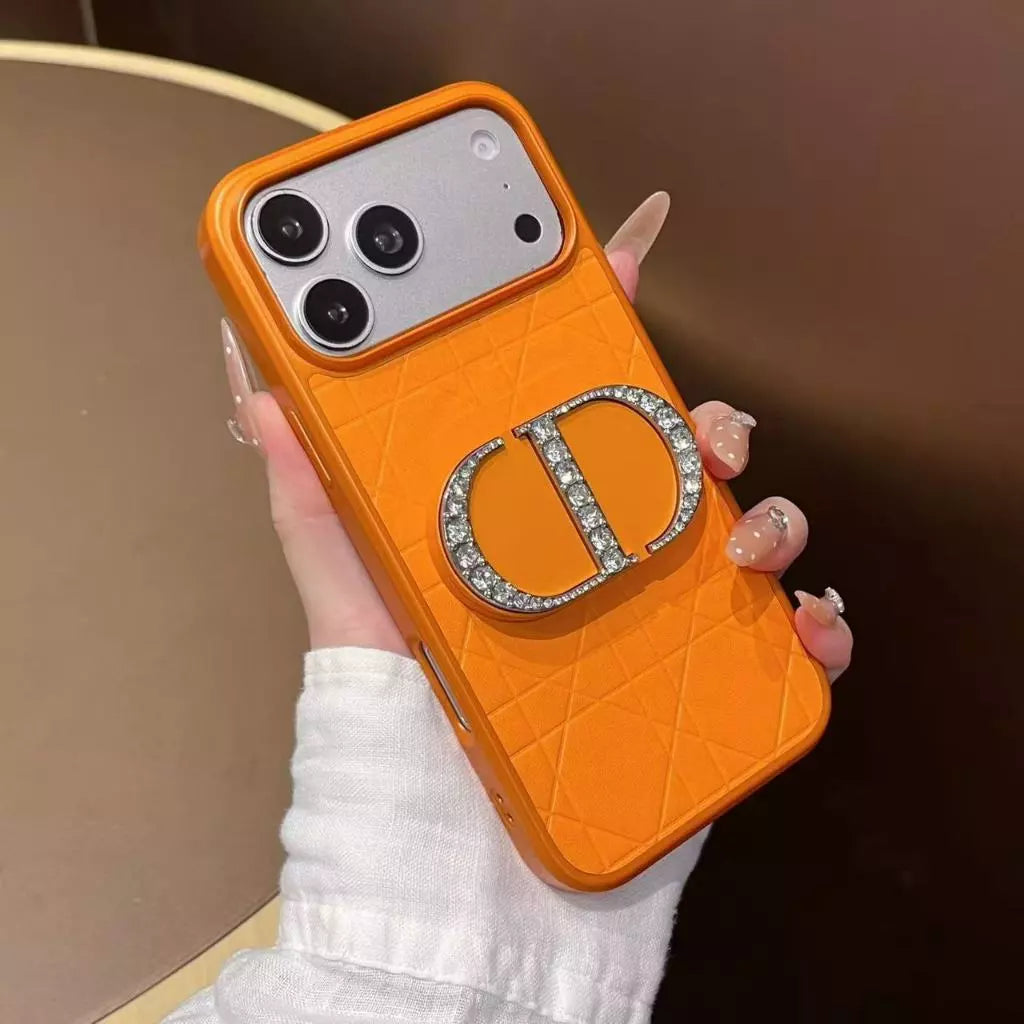 Quilted Leather Mirror Phone Case – iPhone 15–18