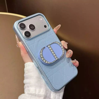 Quilted Leather Mirror Phone Case – iPhone 15–18