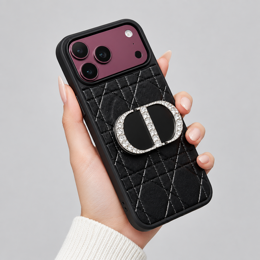 Quilted Leather Mirror Phone Case – iPhone 15–18
