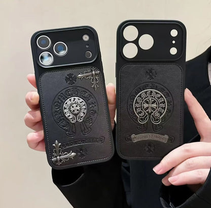 Gothic Emblem Black Leather Look  Case