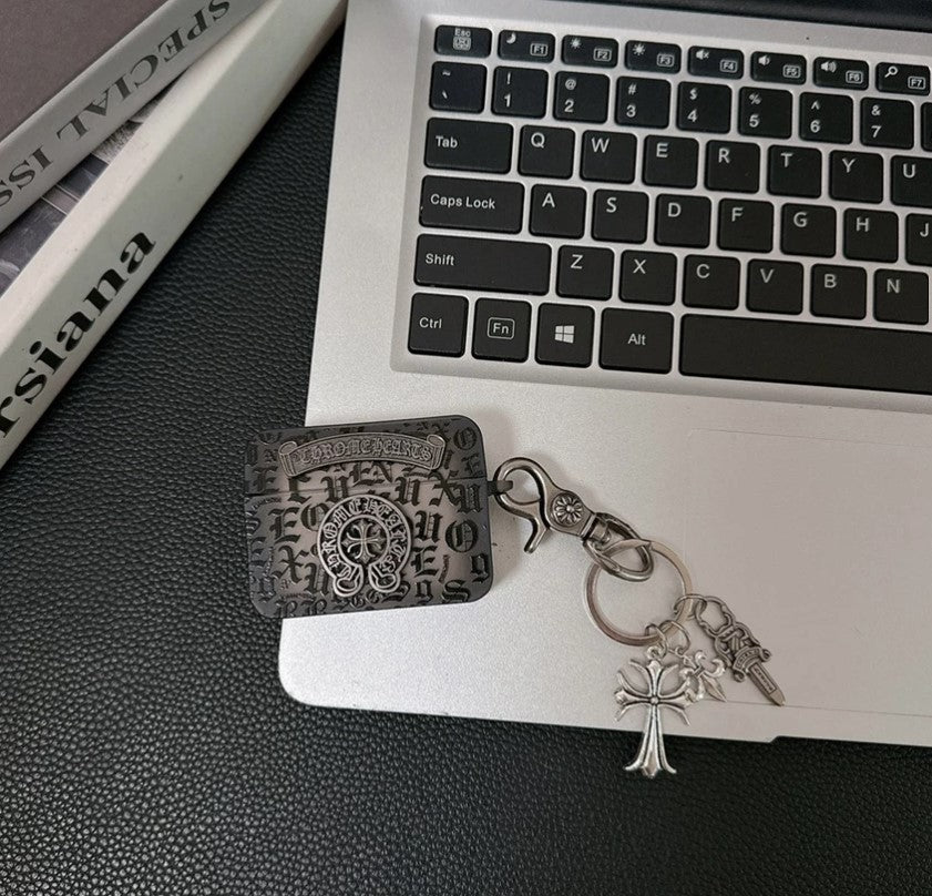 Chrome Cross Charm AirPod Case