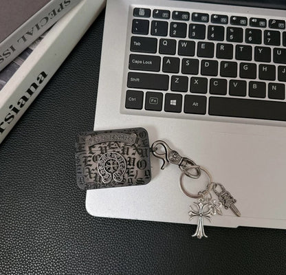 Chrome Cross Charm AirPod Case