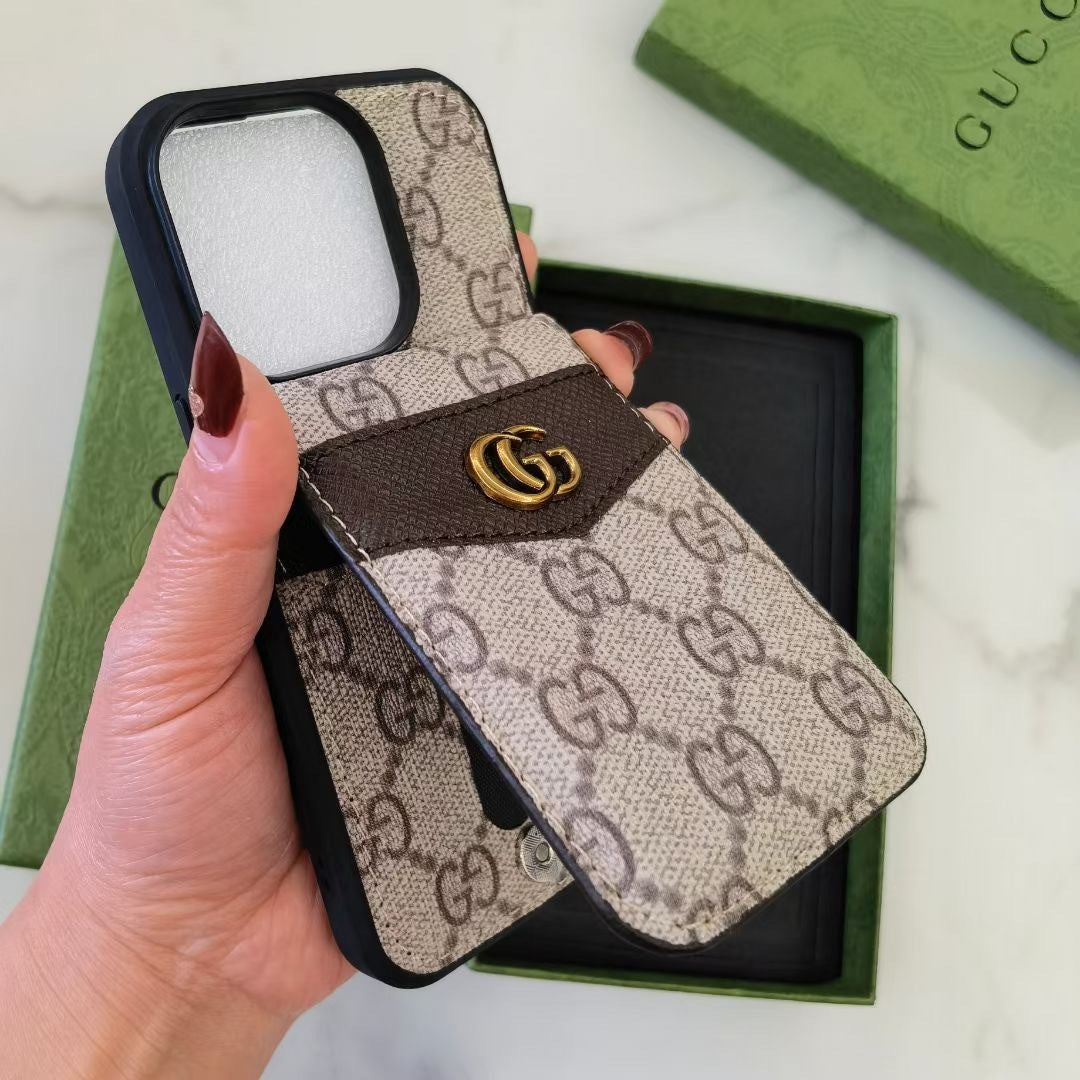 Luxe Canvas Phone Case with Card Holder– iPhone or Samsung
