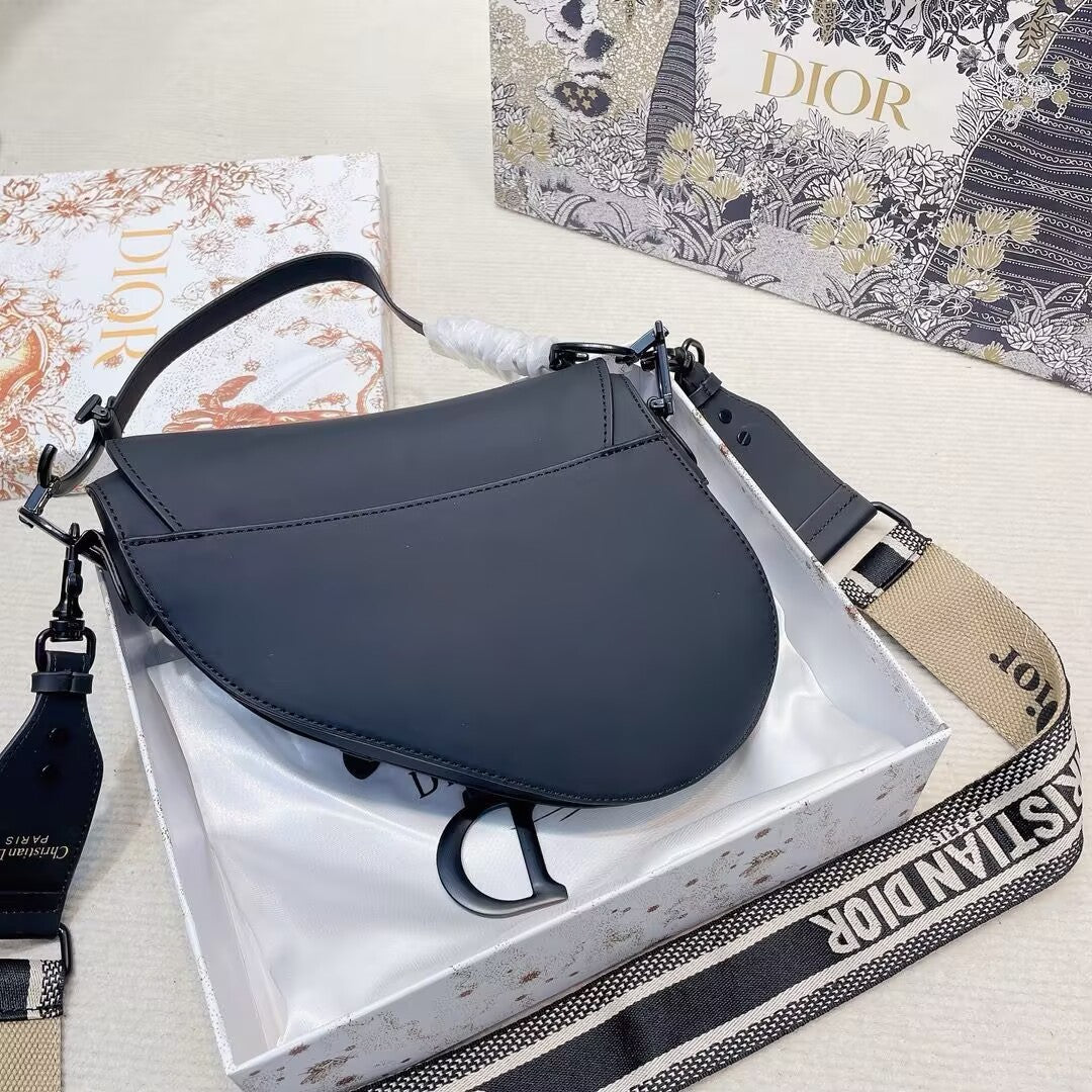 Luxury Leather Saddle Bag Matte Leather