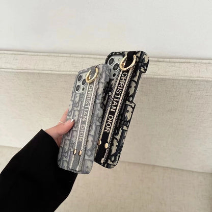 Luxe Monogram Fabric Case with Strap