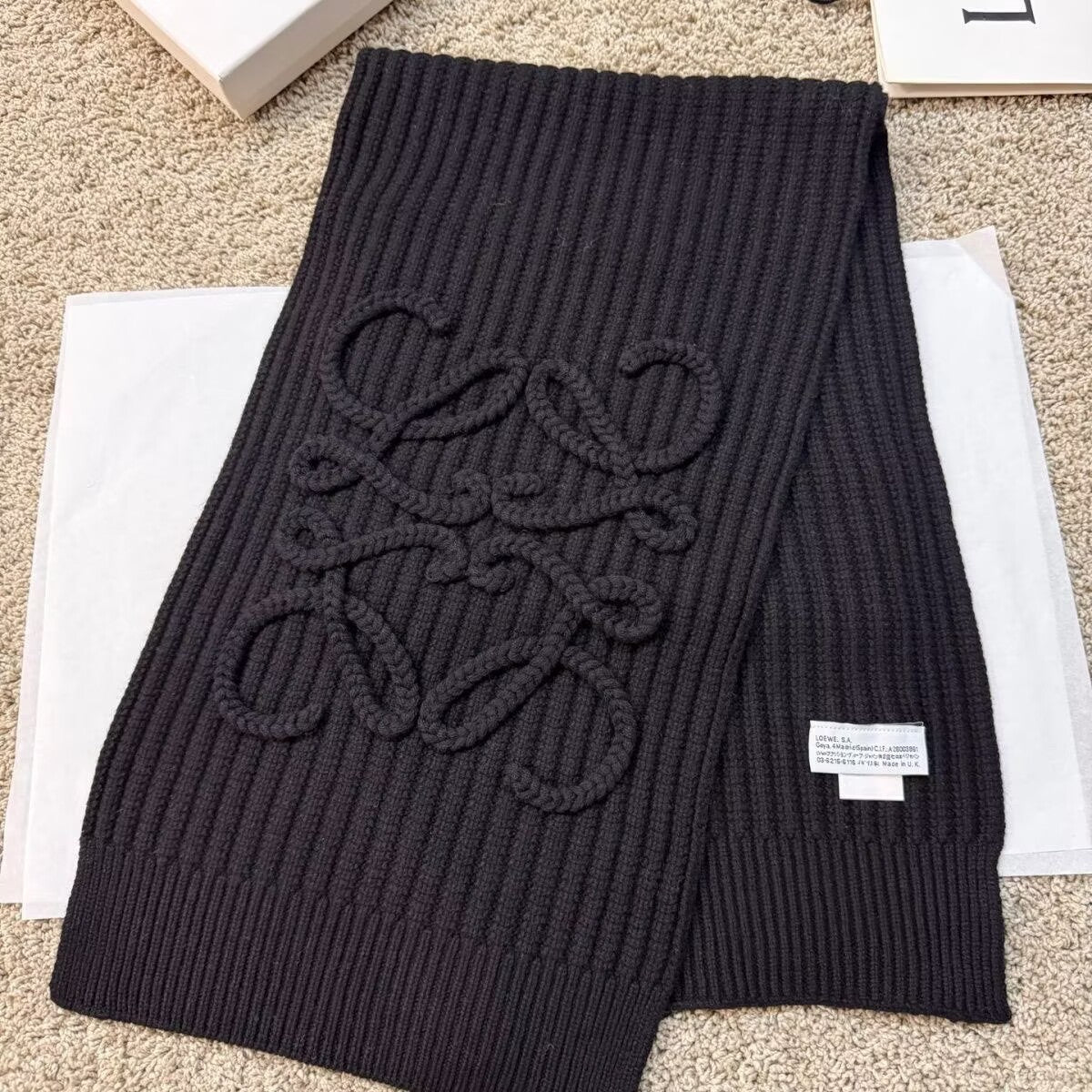 Designer Textured Knit Scarf