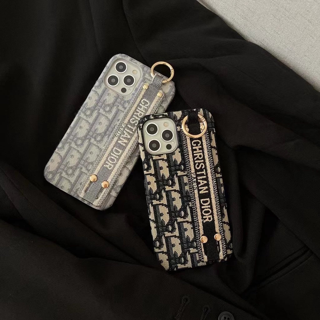 Luxe Monogram Fabric Case with Strap