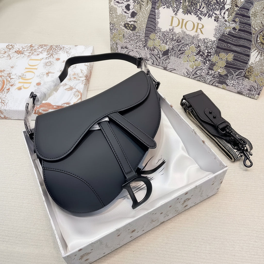 Luxury Leather Saddle Bag Matte Leather