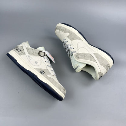 GG Monogram Low-Top Sneakers – Cream/Grey