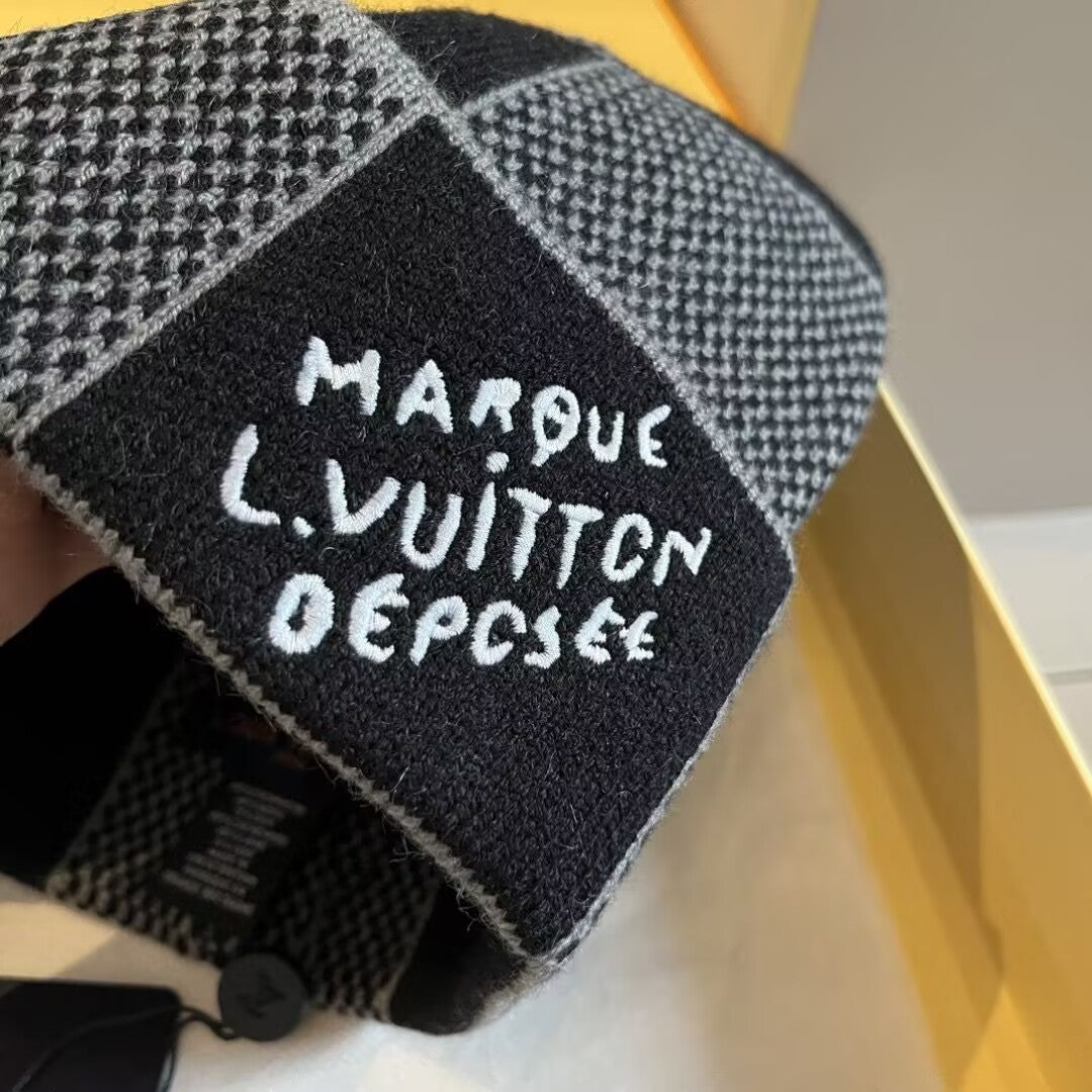 Damier Check Beanie Black Grey