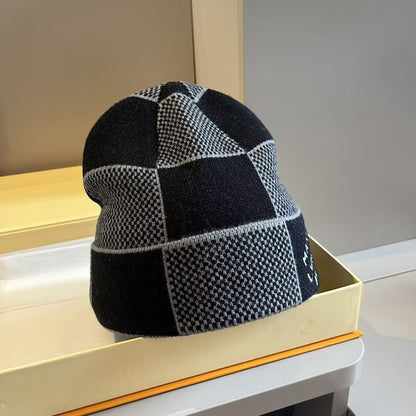 Damier Check Beanie Black Grey