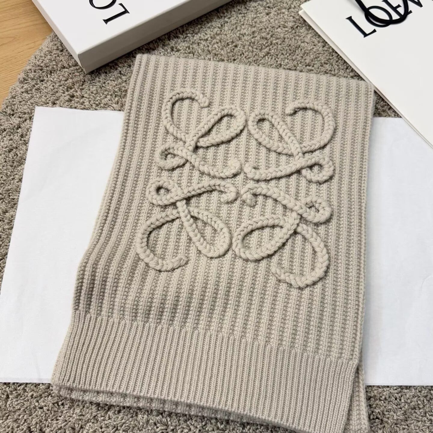 Designer Textured Knit Scarf
