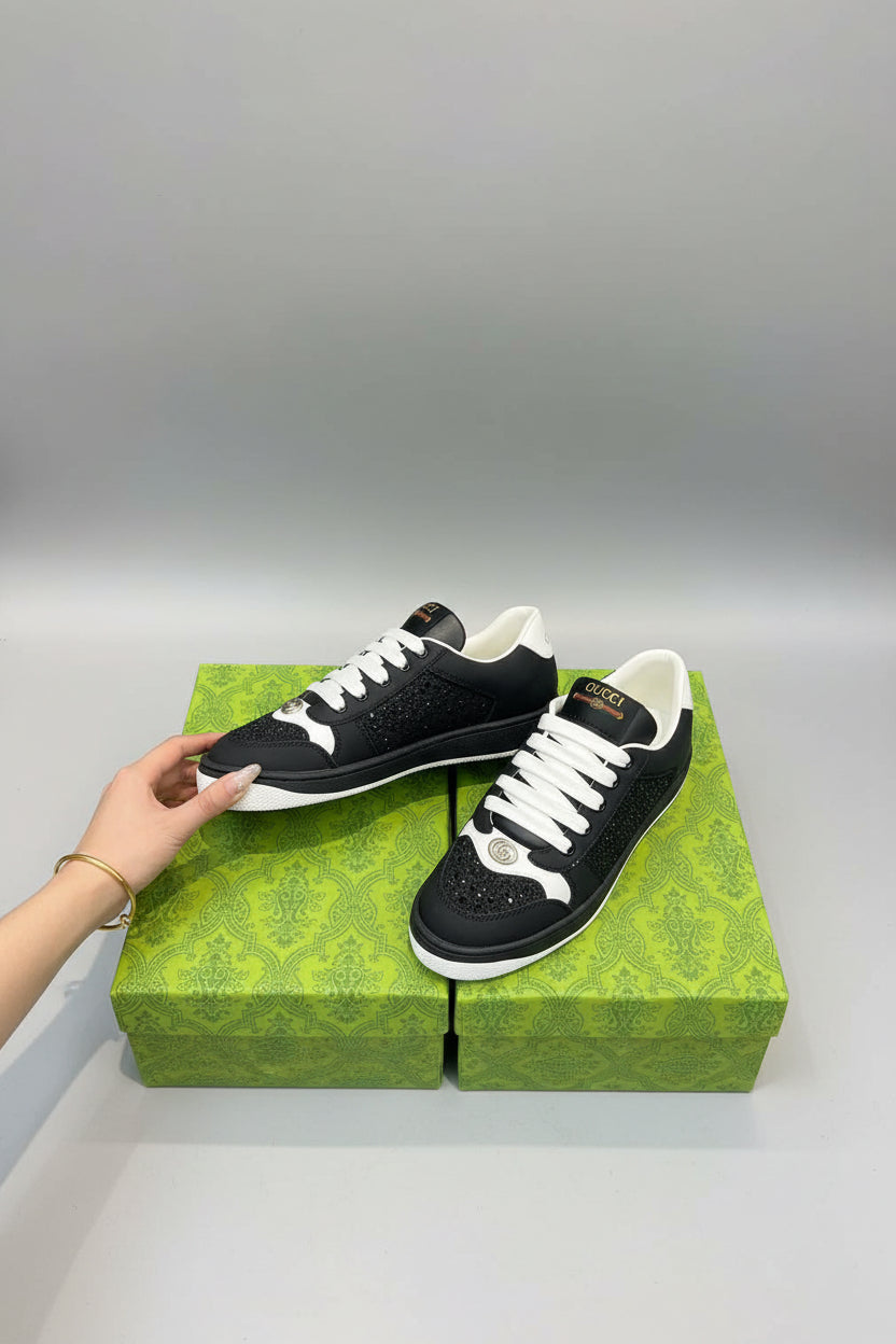 Screener Sneaker with Crystals - Black