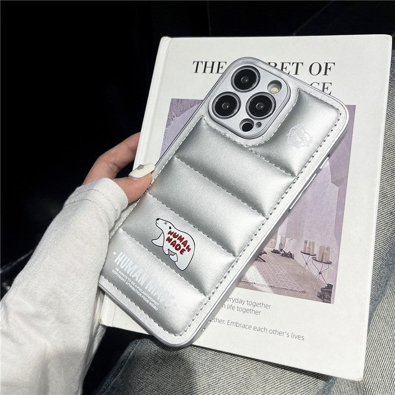Human Black or Silver Puffer iPhone case