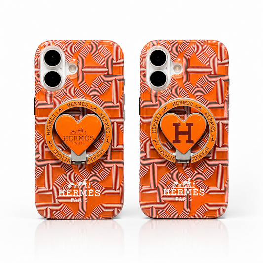 MagSafe Orange  Heart Luxe iPhone Case